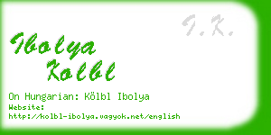 ibolya kolbl business card